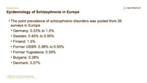 Epidemiology of Schizophrenia in Europe
